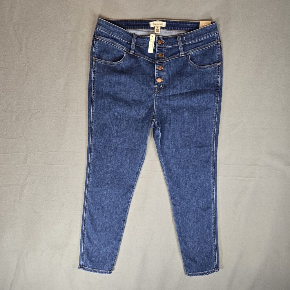Madewell Jeans Womens 33P 10" Roadtripper High Rise Button Eversall Blue MB399